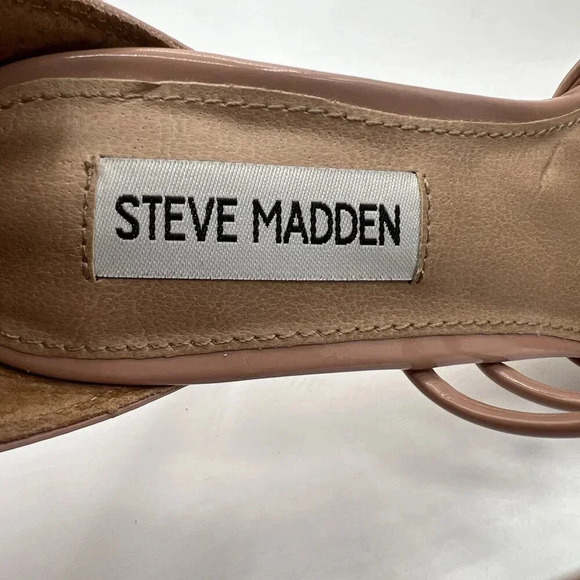Steve Madden Womens 6M Ciena Pointed Toe Strappy Nude Heels Minimalist Stiletto - Picture 14 of 16